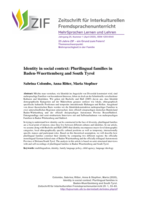 Identity in social context: Plurilingual families in Baden-Wuerttemberg and South Tyrol