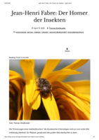 Jean-Henri Fabre: Der Homer der Insekten