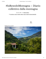 #IoRestoInMontagna - Diario collettivo dalla montagna