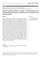 Teaching applied landscape ecology in interdisciplinary and intercultural student groups: Experiences from a 10-years study abroad program