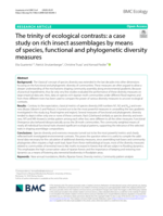 The trinity of ecological contrasts: a case study on rich insect assemblages by means of species, functional and phylogenetic diversity measures