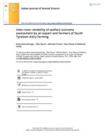 Inter-rater reliability of welfare outcome assessment by an expert and farmers of South Tyrolean dairy farming