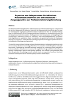 Expertise von Lehrpersonen für inklusiven Mathematikunterricht der Sekundarstufe – Ausgangspunkte zur Professionalisierungsforschung