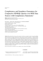 Completeness and soundness guarantees for conjunctive SPARQL queries over RDF data sources with completeness statements