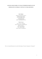 A double-edged sword: cultural entrepreneurship and the mobilisation of morally tainted cultural resources