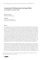 Computational Thinking, Spatial and Logical Skills: An investigation at primary school