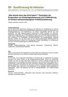 „Was könnte denn das Kind haben?“ Dynamiken der Kooperation von Kindertagesbetreuung und Frühförderung im Kontext inklusionsbezogener Professionalisierung