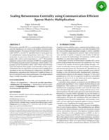 Scaling betweenness centrality using communication-efficient sparse matrix multiplication
