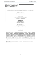 International opportunity recognition: An overview