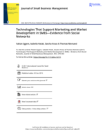 Technologies That Support Marketing and Market Development in SMEs: Evidence from Social Networks