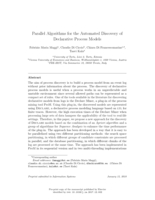 Parallel algorithms for the automated discovery of declarative process models