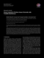 Power Control in Wireless Sensor Networks with Variable Interference