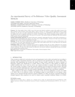 An experimental survey of no-reference video quality assessment methods
