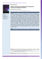Additive Manufacturing: Application Perspectives in Small and Medium Enterprises