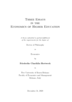 Three Essays in the Economics of Higher Education