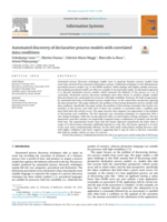 Automated discovery of declarative process models with correlated data conditions