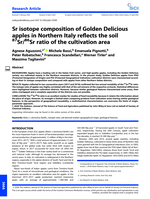 Sr isotope composition of Golden Delicious apples in Northern Italy reflects the soil 87Sr/86Sr ratio of the cultivation area