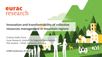 Innovation and transformability of collective resources management in mountain regions