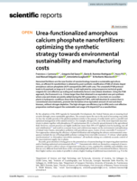 Urea-functionalized amorphous calcium phosphate nanofertilizers: optimizing the synthetic strategy towards environmental sustainability and manufacturing costs