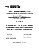 Lo sviluppo delle abilità grafo-motorie nei bambini della scuola dell'infanzia e primaria: uno studio longitudinale