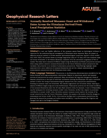 Annually Resolved Monsoon Onset and Withdrawal Dates Across the Himalayas Derived From Local Precipitation Statistics