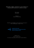 Approaches, triggers, and factors to team reflection on entrepreneurial experience in software startups