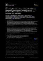 Promoting physical activity during school closures imposed by the first wave of the COVID-19 pandemic: Physical education teachers’ behaviors in France, Italy and Turkey
