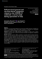 Self-perceived general and ear-nose-throat symptoms related to the COVID-19 outbreak: a survey study during quarantine in Italy