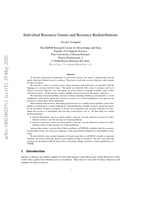 Individual resource games and resource redistributions