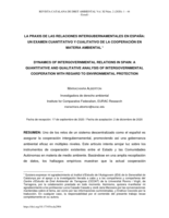 La praxis de las relaciones intergubernamentales en España: un examen cuantitativo y cualitativo de la cooperación en materia ambiental