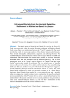 Intramural Burials from the Ancient Byzantine Settlement in Khirbet es-Samrā in Jordan