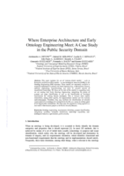Where Enterprise Architecture and Early Ontology Engineering Meet: A Case Study in the Public Security Domain