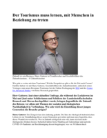 Der Tourismus muss lernen, mit Menschen in Beziehung zu treten: Interview mit Harry Gatterer