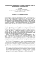 Summary and Further Reflections on the case of land and water rights in Chile