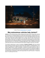 May autonomous vehicles help Javiera?
