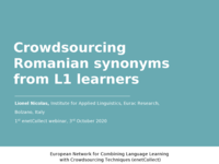 Crowdsourcing Romanian synonyms from L1 learners