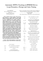 Automatic MTPA Tracking in IPMSM Drives: Loop Dynamics, Design, and Auto-Tuning