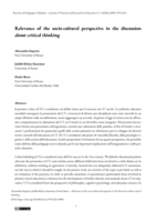 Relevance of the socio-cultural perspective in the discussion about critical thinking