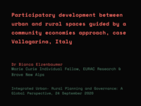 Participatory Development Between Urban and Rural Spaces Guided by a Community Economies Approach: The Case of Vallgarina, Italy