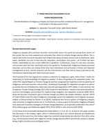 Climate Resilience of Indigenous Peoples and local communities and Natural Resources’ management in the Andes in the post-covid-19 era