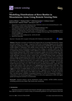 Modelling Distributions of Rove Beetles in Mountainous Areas Using Remote Sensing Data