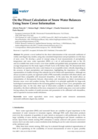 On the Direct Calculation of Snow Water Balances Using Snow Cover Information