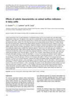 Effects of cubicle characteristics on animal welfare indicators in dairy cattle