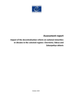 Impact of the decentralisation reform on national minorities in Ukraine in the selected regions: Chernivtsi, Odesa and Zakarpattya oblasts