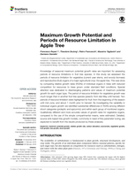 Maximum growth potential and periods of resource limitation in apple tree