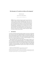 The Dynamics of Creativity in Software Development