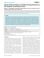 Species richness patterns and water-energy dynamics in the drylands of Northwest China