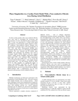 Phase Singularities in a Cardiac Patch Model With a Non-conductive Fibrotic Area During Atrial Fibrillation