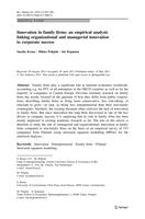 Innovation in family firms: An empirical analysis linking organizational and managerial innovation to corporate success