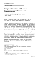 Entrepreneurial orientation and the business performance of SMEs: A quantitative study from the Netherlands